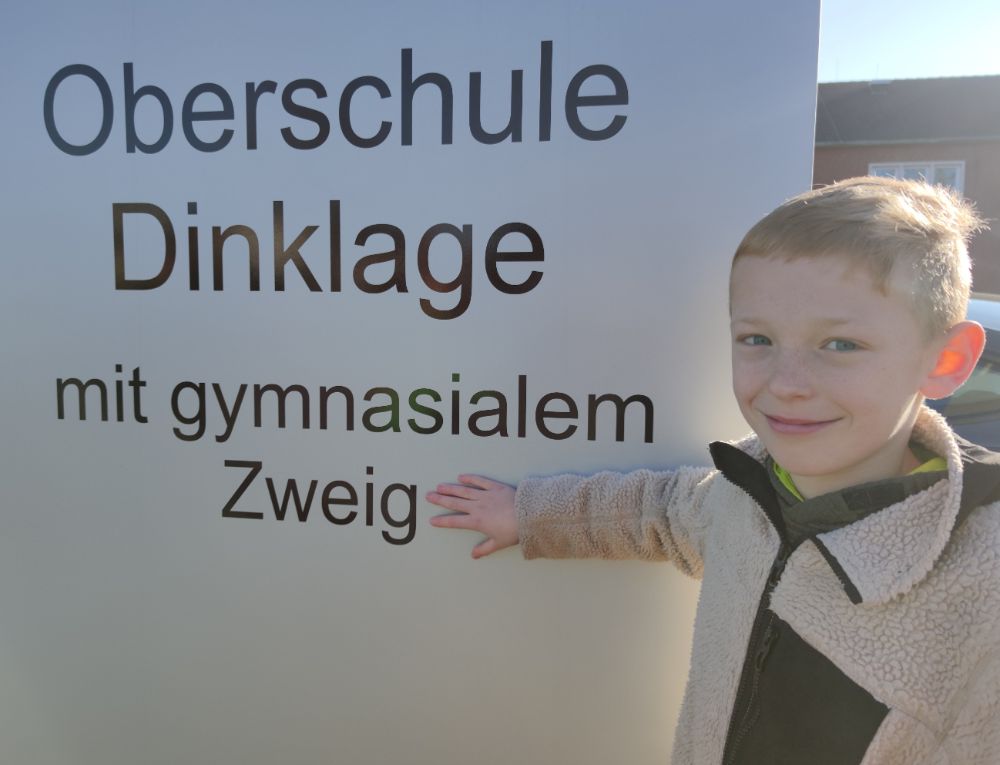 Jaden Dultmeyer besucht jetzt die Klasse 5 des gymnasialen Zweiges der Oberschule Dinklage. Foto: Röttgers